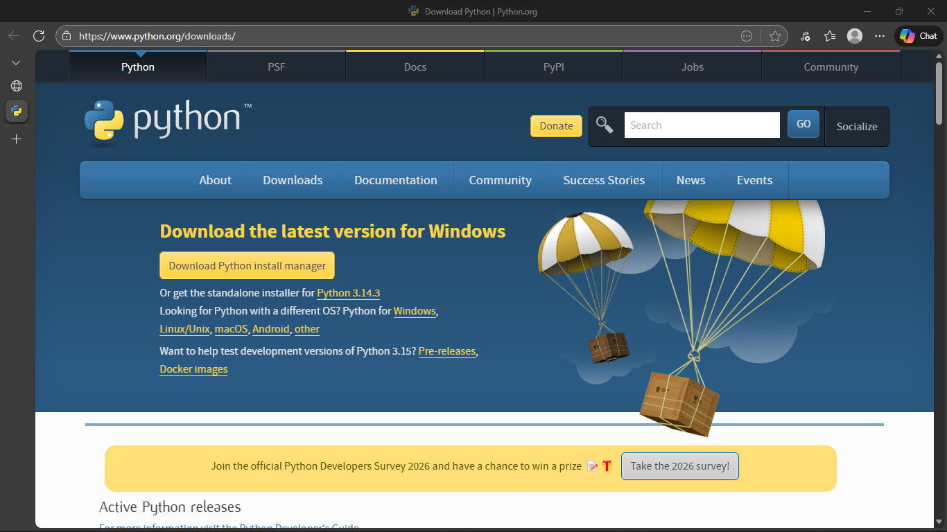 Python official Website image